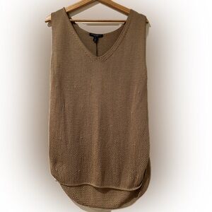 Manrico Cashmere Tan Sleeveless Knit Top NWT